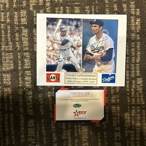 Sandy Koufax Willie Mays signed photo